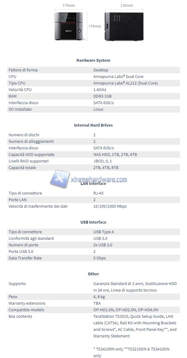 Buffalo ts3210dn spec1